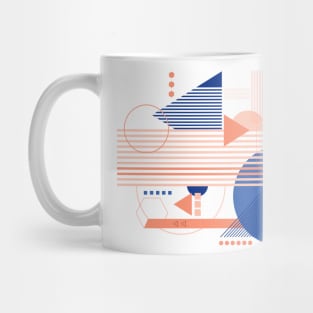 Geometric pattern coral blue cute Mug